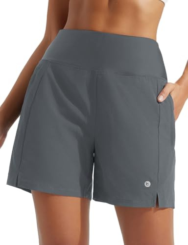 baleaf Womens Swim Shorts 5 Quick Dry Built-in Shorts Liner Grey XL
