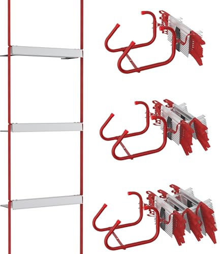 FIVMEN Échelle en corde ignifuge de 7,5 m - Échelle de secours - Échelle suspendue pour 3 étages - Avec crochet rétractable - Charge maximale : 450 kg