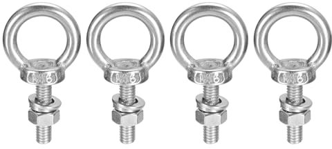 QUARKZMAN Bullone ad Occhiello di Sollevamento, 4 Set M6 x 20mm Bullone ad Occhiello con Dado Rondella Acciaio Inossidabile 304 Anello Sollevamento a Spalla per Appendere Oggetti