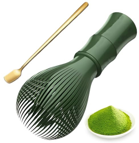 Frusta Matcha, Kit di Partenza per Matcha Tradizionale, Strumenti per Preparazione Matcha Whisk, Matcha Set, Materiale Resina con Cucchiaio a Manico Lungo