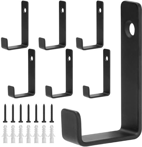 7 Stück Kleiderhaken Wandhaken zum Schrauben, Kleiderhaken Garderobenhaken Schwarz für Jacken Mäntel Handtuch Handtaschen Badezimmer Schlafzimmer Wohnzimmer Kleiderschrank(Einzelloch)