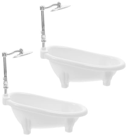 YARNOW 2 Stück Badewannenmodell Spielzeugbadewanne Badespielzeug Puppenhaus-badewanne Puppenhaus-Badezimmer-Accessoires Mini-puppenhaus- Badewanne Für Babypuppen Abs