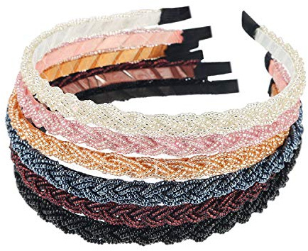 Diademas Perlas Trenzadas, diademas de perlas trenzadas, diadema trenzada con perla, gomas antideslizantes para el cabello, Para Uso Diario Fiesta Tradicional Oktoberfest (6PCS)