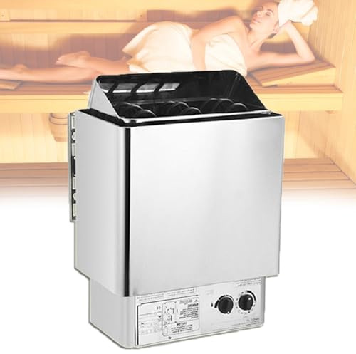 ToayNia Calentador eléctrico de Acero Inoxidable Calentadores de Sauna para el hogar Estufa de Sauna para baño de Vapor seco, Calentadores de Sauna eléctricos con Controlador Interno 6.0KW/220V