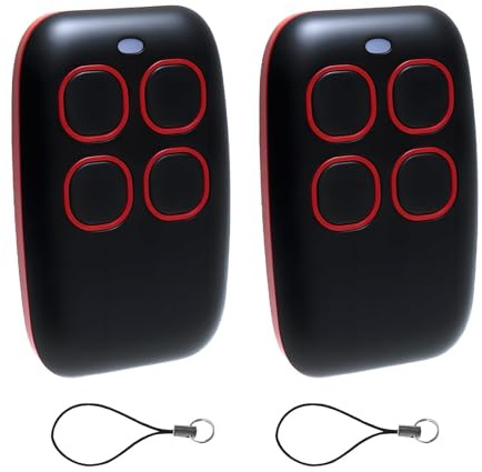Universal Garagentor Fernbedienung 433 MHz, 4-in-1 Multifrequenz Rolling Code & Fester Code, Kompatibel mit 90+ Marken, Garagentoröffner Universal 433 MHz, Rot (2pcs)