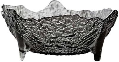 Fruktskål till köksbänken Fruktskål i glas med tre ben, handgjord hammarmönstrad fruktskål, stor kapacitet for olika frukter, grönsaker och nötter