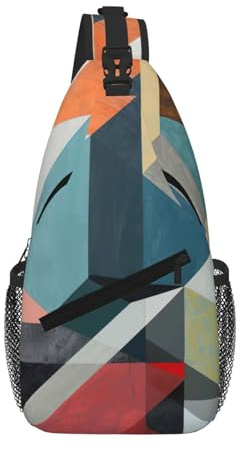 JBJGKHLP Abstrakt geometriskt tryck unisex lätt kors bröstväska diagonal för resor vandring daglig midja ryggsäck