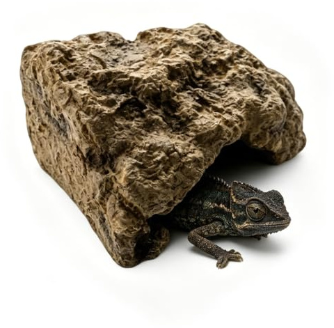 VIDSTW Grotte pour Tortue Terrestre Caverne Tortue Terrestre 20×14×11cm | Résine Reptile Hides Caves Aspect Rocheux Cachette Dans Une Grotte pour Aux Reptiles Et Amphibiens