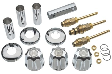 DANCO Bathtub and Shower 3-Handle Remodel/Rebuild Trim Kit for Gerber Faucets | Knob Handle | 11B-1H, 11B-1C, 11B-4D | Chrome (39617)