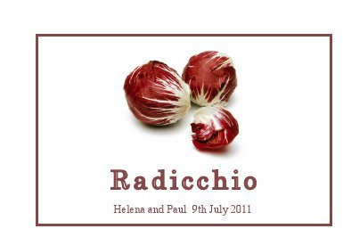 English Gems 4 x Handmade Personalised Natural Favours with Radicchio Seeds and Message on Card in Organza Gift Bags