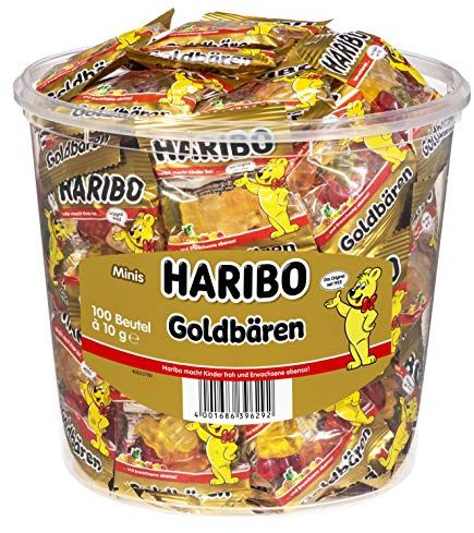 Haribo Goldbären 100 Minibeutel, 980 g Dose