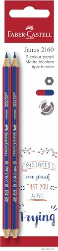 Faber-Castell 2160 - Blister 2 Ecolápices Bicolor - Fino - Rojo y Azul