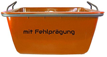 UvV FMK 2. Wahl Mörtelwanne, Fertigmörtelkübel Kranbar mit Farbabweichungen, Flecken oder teilweise Fehldruck (bis 700 kg Nutzlast) Zementwanne Baustellenarbeiten (Orange 2. Wahl)