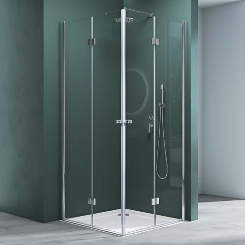 Mai & Mai cabine de douche pliante 70x70cm paroi de douche transparent avec portes pivotantes avec revêtement nano easy clean R26K