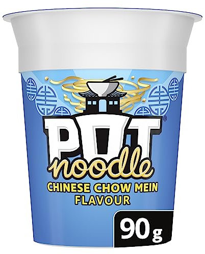 Pot Noodle Chinese Chow Mein Standard Pot Noodle instant vegan* snack quick to make noodles Instant Noodle 90 g