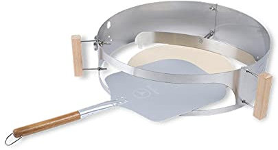 MOESTA-BBQ 10081 Smokin' PizzaRing Made in Germany - Pizzaset für Kugelgrill Ø 47cm - mit Pizzastein, Pizzablech, Pizzaschieber & Pizzabande