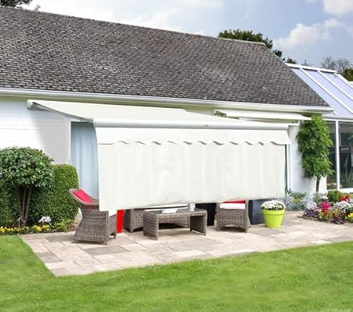 Primrose 4.0m x 1.0m Awning Dropdown Front Valance Ivory Sun Shade Accessory 300gsm Fabric