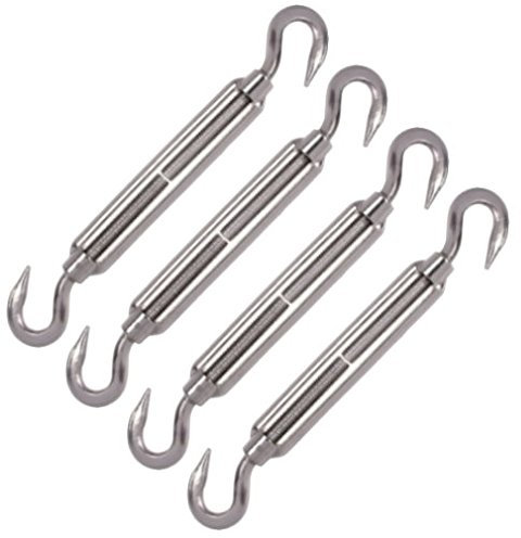 Versandbox24 4X V4A Edelstahl M10 Drahtseil Spannschloss Seilspanner Haken Spanner Wantenspanner