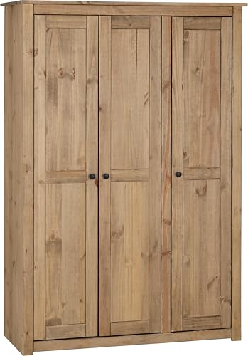 Seconique Panama 3 Door Wardrobe in Natural Wax