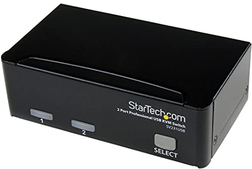 StarTech.com 2 Port VGA USB KVM Switch - VGA KVM Switch - 1920x1440 - USB 2.0 - KVM Video Switch , TAA (SV231USB)