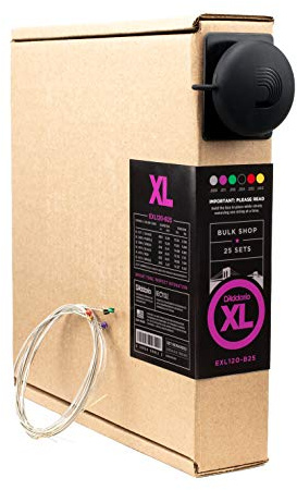 D'Addario Gitarrsträngar - XL Nickel Strängar för elgitarr - EXL120-B25 - Perfekt intonation, jämn känsla, pålitlig hållbarhet - För 6-strängade gitarrer - 09-42 Super Light, 25-Packning