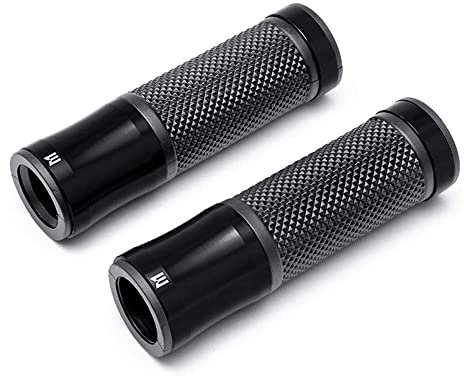 Schwarz Motorrad Griffe Aluminium & Gummi für Alle 22mm 7/8 Lenker