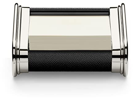 Graf von Faber-Castell 118832 - Scatola per appunti nera, in pelle, per circa 40 banconote | Realizzato in pelle di vitello italiana, con spazio per circa 40 foglietti e cucitura a mano