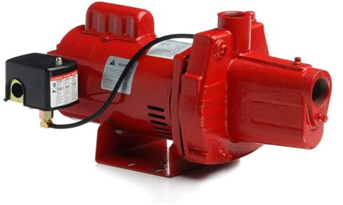 Red Lion RJS-100-PREM 1 HP, 23 GPM, 115/230 Volt, Premium Cast Iron Shallow Well Jet Pump, Red, 602208