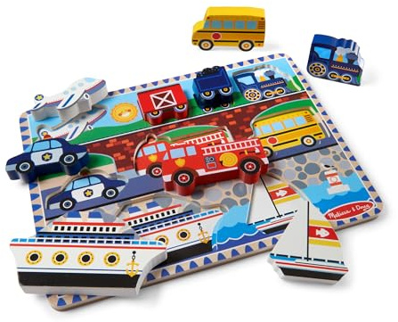 Melissa & Doug Stort träpussel - fordon