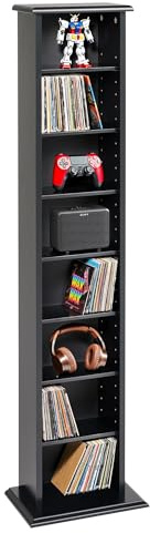 Prepac Narrow Cabinet Media, Slim Multimedia Storage Tower, Black