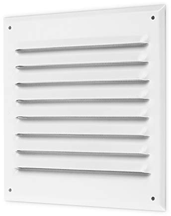 calimaero® WGQW Wetterschutzgitter 150mm Lüftungsgitter für Innen/Außen Montage Abluftgitter mit Insektenschutz, robust, witterungsbeständig/Quadratmaß 165x165/ eloxiertes Alumminium-weiß