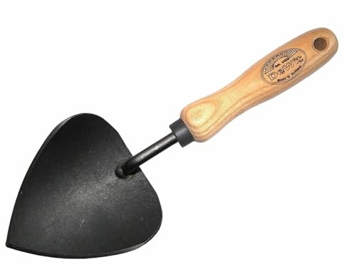 Dewit Potting Trowel – Heavy Duty Garden Hand Tool with Extra-Large Curved Blade | Tempered Boron Steel | Ash Wood Handle | 11 Length