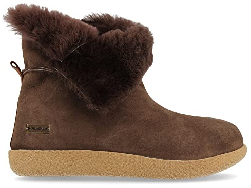 HAFLINGER Lammfell Leder Hausschuhe Lemmi Unisex Stiefel Braun (Kaffee 65), Gr 42