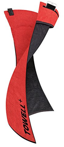 STRYVE | Towell+ V2 | Sporthandtuch mit Tasche & Magnetclip | in 7 Farben | ideal für Fitnessstudio & Outdoor | Die Höhle der Löwen | Rot