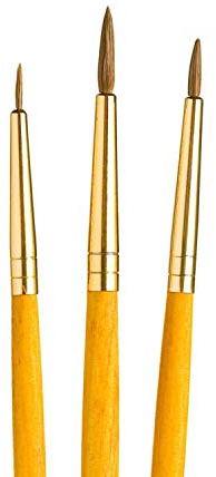 Princeton RealValue Round Brush Set, Camel, Yellow Handle, 3 Piece, 1 Count