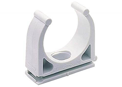 fischer Rohrclip RC IEC 20, Hohe Flexibilität, Kompatibel mit 11-mm-Profilschienen, Leichte Montage durch Langloch, Koppelung von bis zu drei Rohrclips, 100 Stück