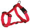 TRIXIE Classic H-Geschirr Größe M–L: Brustumfang 50–75 cm/20 mm in rot - verstellbares Führungsgeschirr mit Bruststeg, Nacken- und Bauchgurt für mittelgroße Hunde, 14323