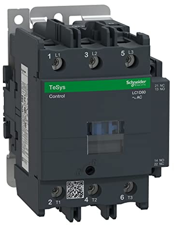 Schneider Electric, TeSys D contactor - 3P(3 NO) - AC-3 - <= 440 V 80 A - 230 V AC 50/60 Hz coil, LC1D80P7