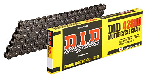 DID Kette 428 HD, 134 Glieder (Standard), offen mit Clipschloss, Stahlfarben
