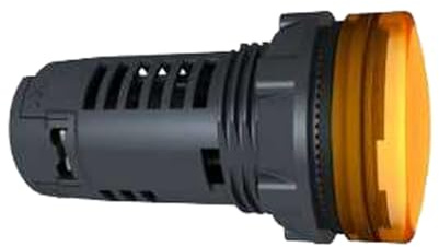 Schneider Electric Harmony XB5 - Monolithic Pilot Indicator Light, Plastic, Plain Lens, Integral LED, Industrial Control, 22 mm Mount, 230…240 V AC, XB5EVM5, Orange