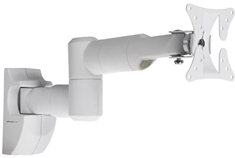 ProperAV White TV Wall Bracket for 13’’ 19’’ 22’’ 23’’ 24’’ 28’’ Tilt 20° VESA Max 100x100