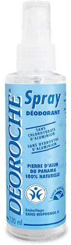 Déoroche Déodorant Spray Bleu Pierre d’Alun du Panama – Formule sans Hydroxyde d'Aluminium et sans Chlorhydrate d'Aluminium – Testé Dermatologiquement – 120 ml