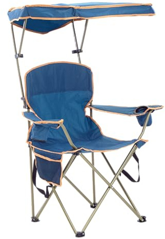 Quik Shade MAX Shade Relaxing Chair With Cup Holders, Foldable, Aluminum, Blue