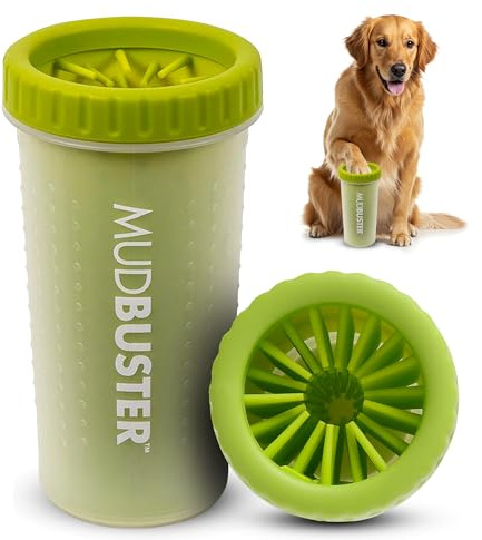 Dexas MudBuster Portable Dog Paw Cleaner, Green Large Paw Cleaning Solution for Premium Pet Supplies