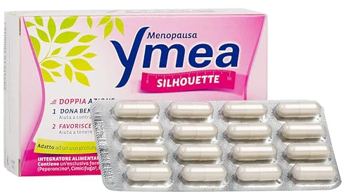Ymea Silhouette Esperto della Menopausa, Integratore Alimentare, Favorisce l'Equilibrio del Peso Corporeo, 64 Capsule