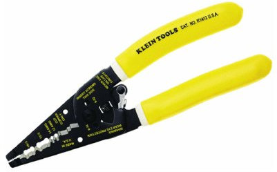 Klein Tools K1412 Wire Cutter/Wire Stripper, Dual NM Cable,Yellow/White, Strips 12 and 14 AWG Solid Wire