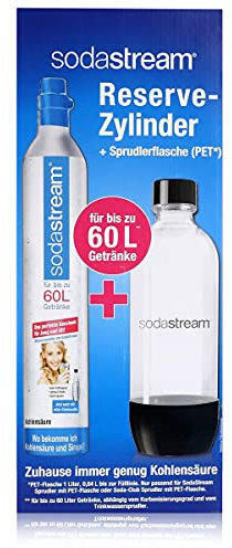 Sodastream 4052003330-12/18 Zusätzlicher C02-Zylinder + 1 PET-Flasche 1L schwarz