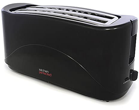 KitchenPerfected 4 Slice Long Slot Toaster - Black - E2112BK