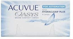 ACUVUE® OASYS for ASTIGMATISM con tecnología HYDRACLEAR® PLUS - Lentillas quincenales -protección UV - 6 lentes
