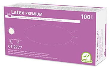 Medi-Inn+ Latex Premium Einmalhandschuhe, Gr. XL, 1 x 100 Stück – puderfrei, naturfarben, für Medizin, Pflege & Labor